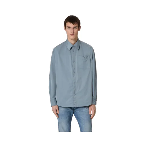 Logo Plaque Buttoned Shirt Jacket