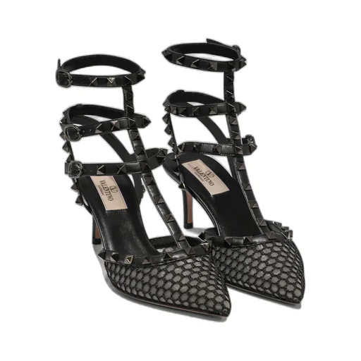 Mesh Rockstud Pumps