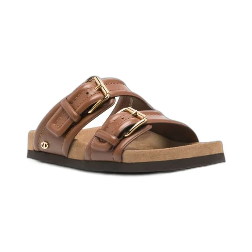 Logo Plaque Double-Strap Slip-On Slides