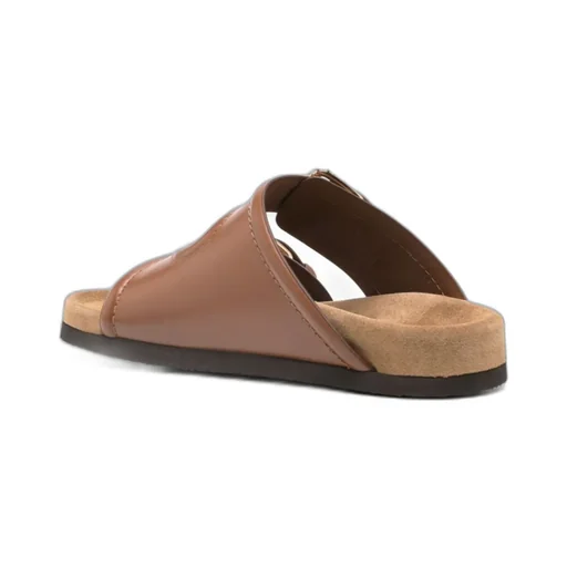 Logo Plaque Double-Strap Slip-On Slides