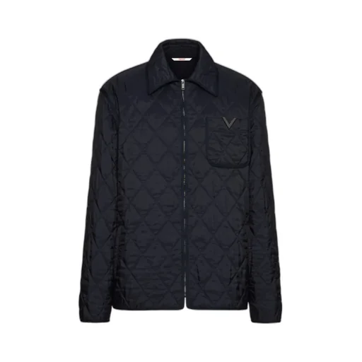 Zip-Up Straight Hem Quilted Jacket