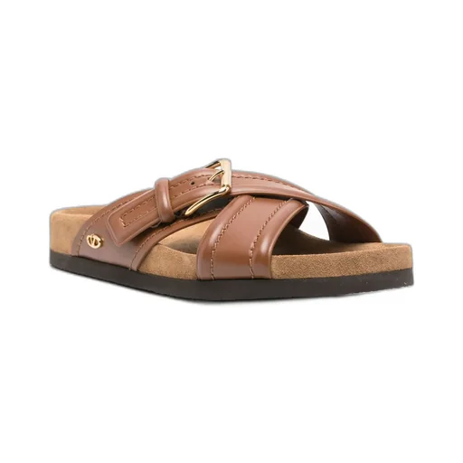 Vlogo-Plaque Leather Slides