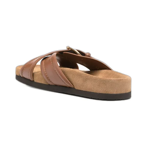 Vlogo-Plaque Leather Slides