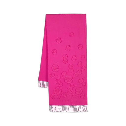 Floral-Pattern Knitted Scarf