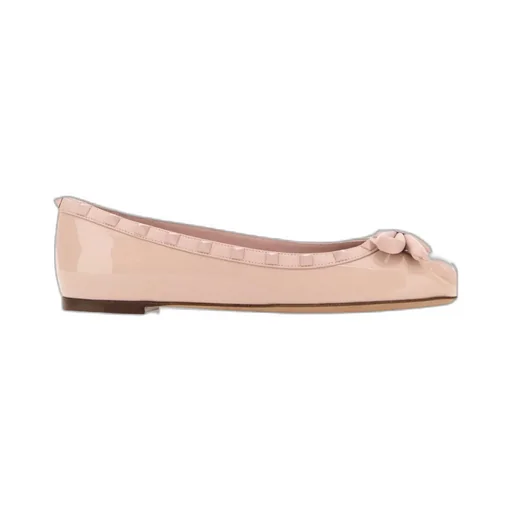 Rockstud Bow Detailed Ballerina Shoes