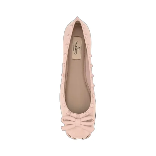 Rockstud Bow Detailed Ballerina Shoes