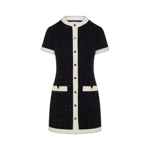 Sequin Embellished Tweed Mini Dress