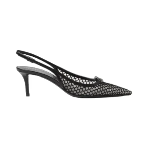 Logo Plaque Pointed Slingback Pumps