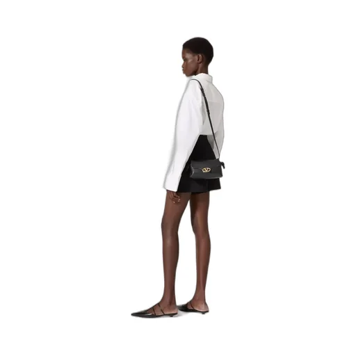 Vlogo Plaque Foldover Top Shoulder Bag
