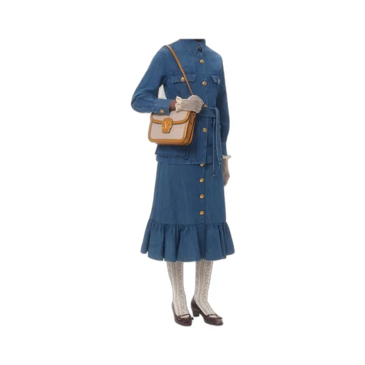 Sahariana Belted Waist Denim Jacket