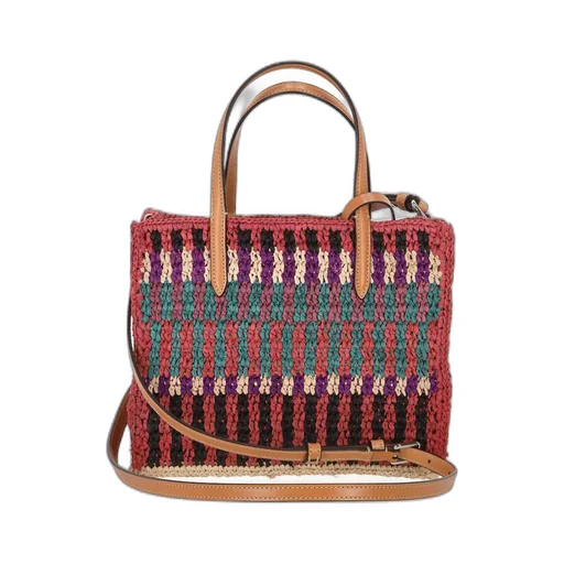 Vlogo Patch Striped Tote Bag
