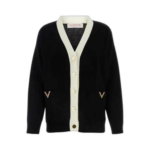 Logo Plaque V-Neck Cardigan