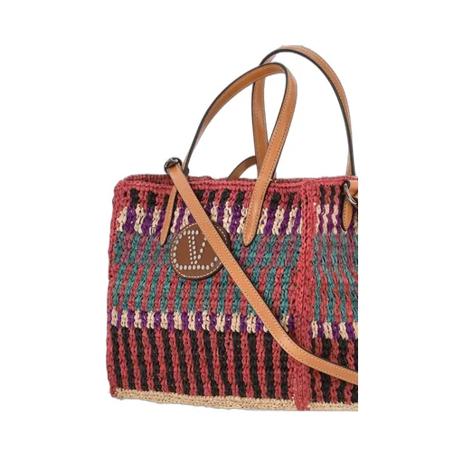 Vlogo Patch Striped Tote Bag