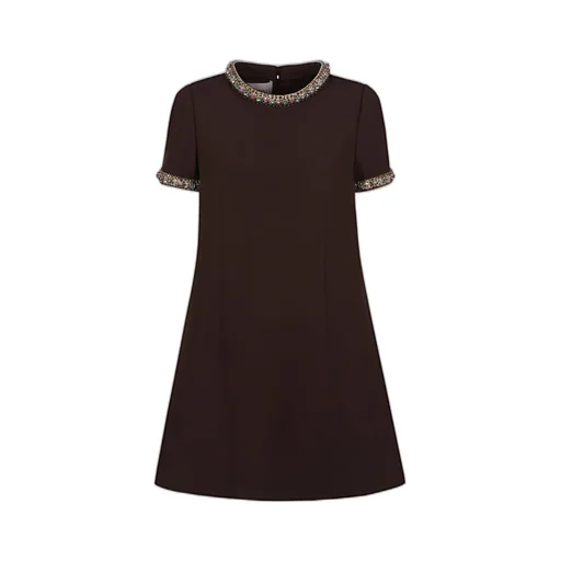 Embellished Crewneck Short-Sleeved Mini Dress
