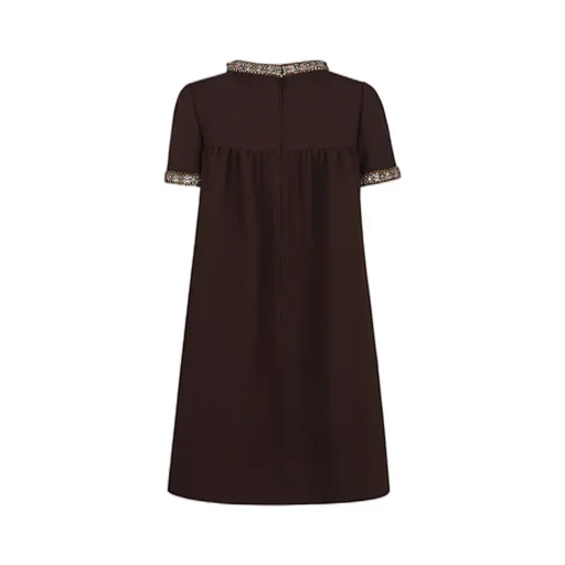 Embellished Crewneck Short-Sleeved Mini Dress