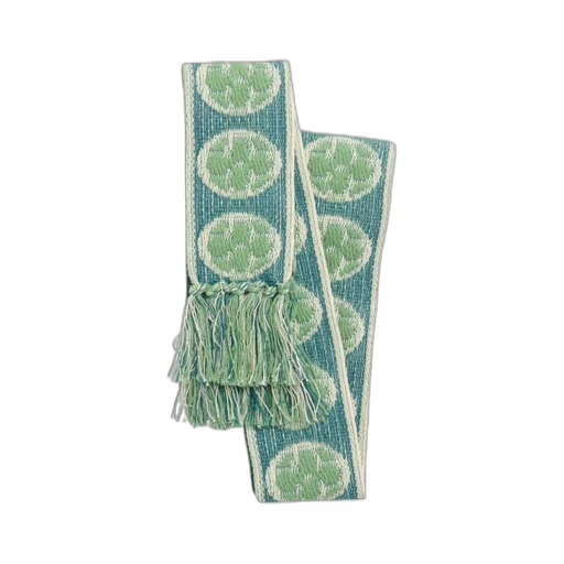 Logo Embroidered Fringed Edge Scarf