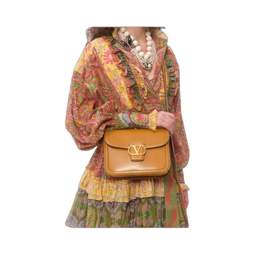 All-Over Patterned Ruffled Dress