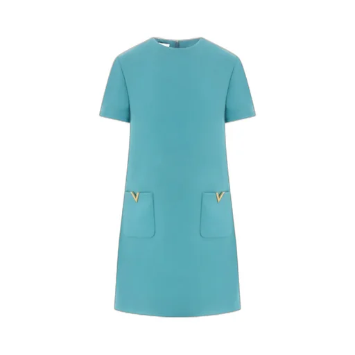 Logo Plaque Crewneck Dress