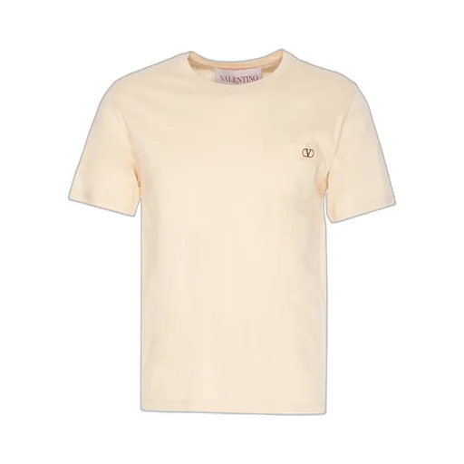 T-Shirt In Mercerised Cotton With Vlogo On The Chest
