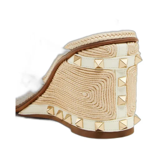 Rivet Trim Wedge Sandal