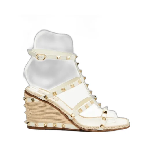 Rivet Trim Wedge Sandal