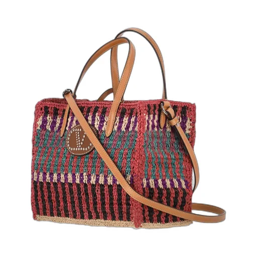 Vlogo Patch Striped Tote Bag