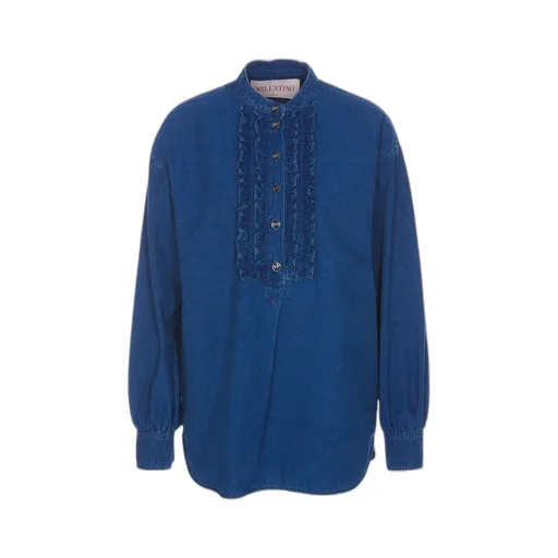 Ruffled Denim Shirt