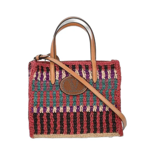 Vlogo Patch Striped Tote Bag