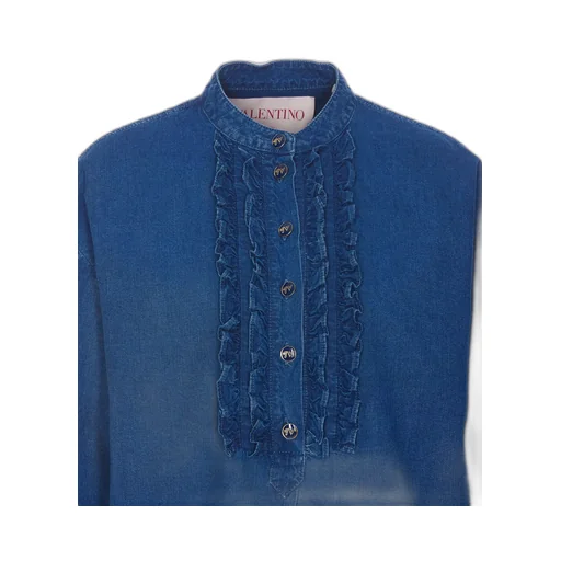Ruffled Denim Shirt