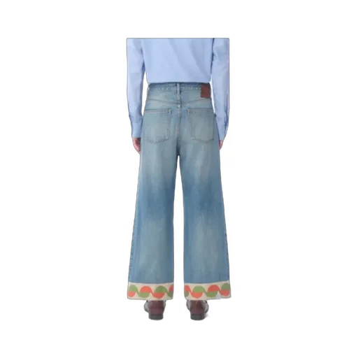 Logo Patch Wide Leg Jeans