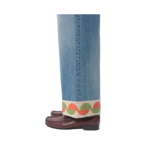 Logo Patch Wide Leg Jeans