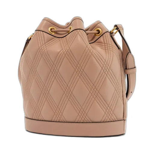 Vlogo Plaque Drawstring Quilted Shoulder Bag