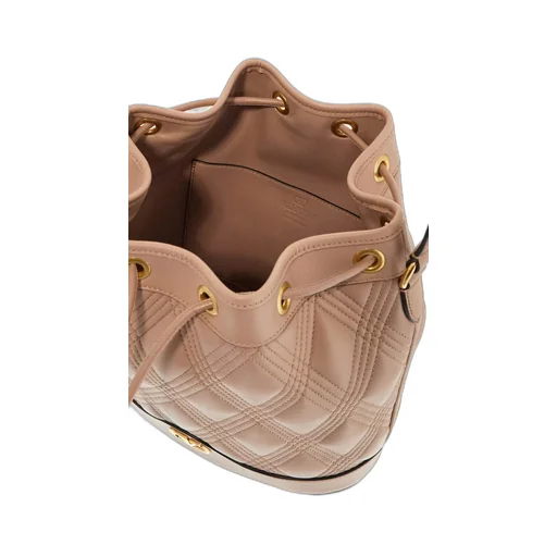 Vlogo Plaque Drawstring Quilted Shoulder Bag