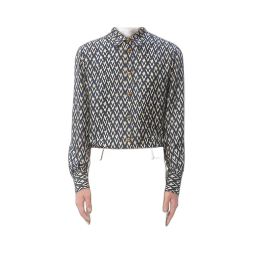 Curved Hem Button-Up Shirt