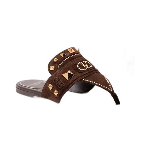 Stud-Embellished Squared-Toe Sandals