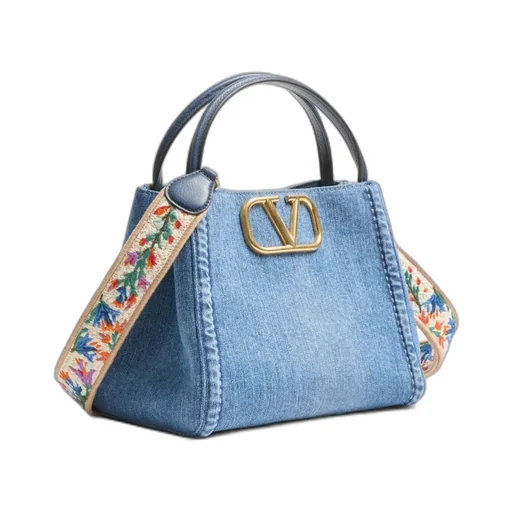 Alltime Logo Plaque Medium Denim Tote Bag