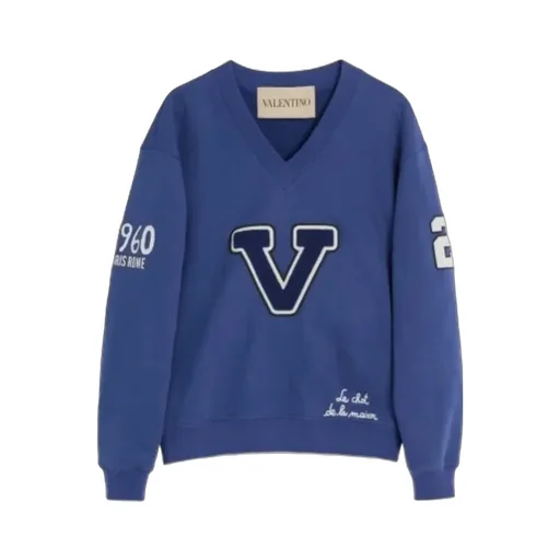 Logo Printed V-Neck Sweatshirt