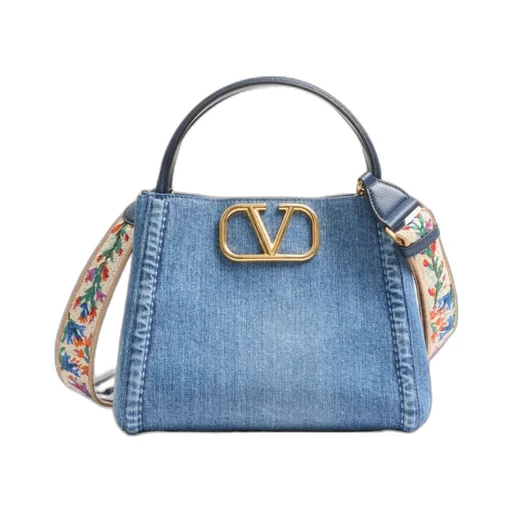 Alltime Logo Plaque Medium Denim Tote Bag