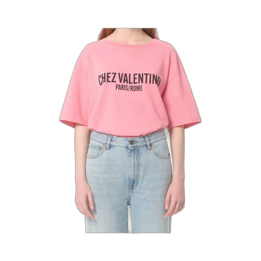 Chez Valentino-Printed Crewneck T-Shirt