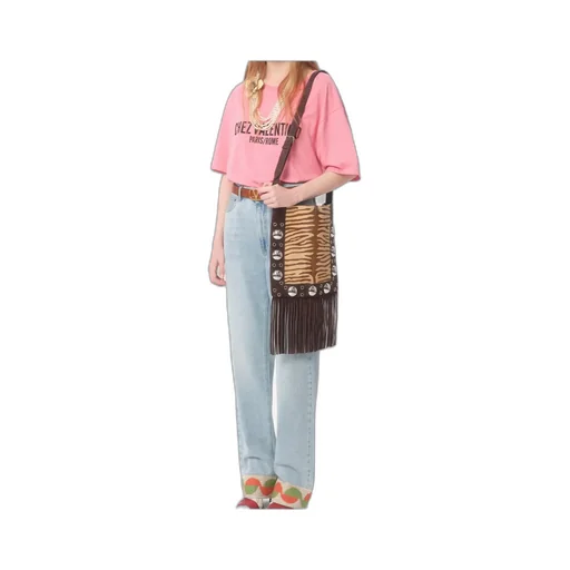 Chez Valentino-Printed Crewneck T-Shirt