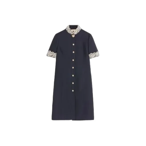 Lace Detailed Button-Up Dress