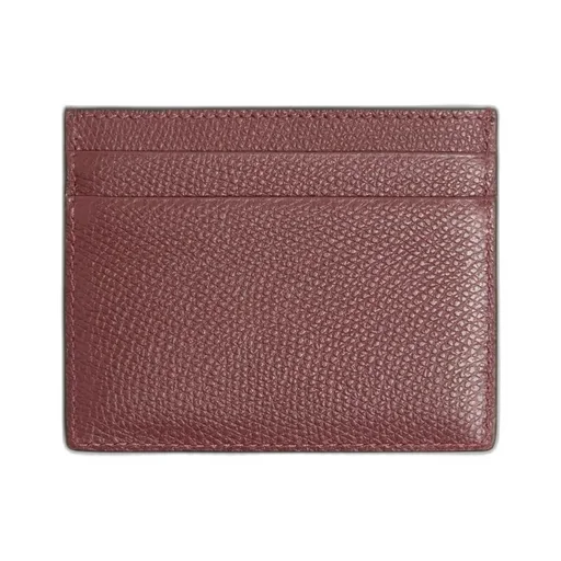 V Logo Signature Cardholder In Grainy Calfskin