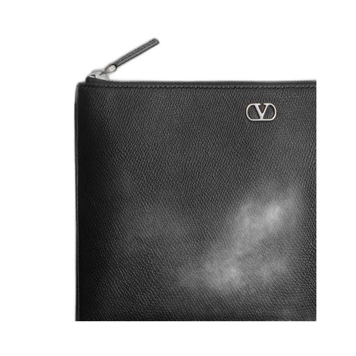 Vlogo Plaque Zip-Up Clutch Bag