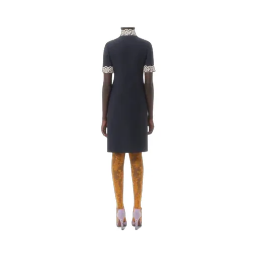 Lace Detailed Button-Up Dress