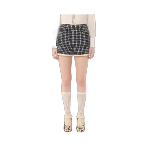 Bow Detailed Checked Shorts