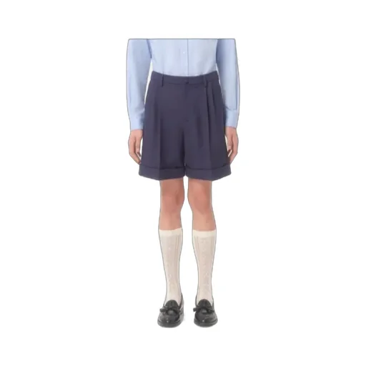 Cuffed Wool Bermuda Shorts