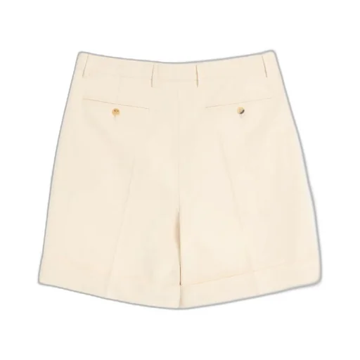 Cotton Canvas Cuffed Bermuda Shorts