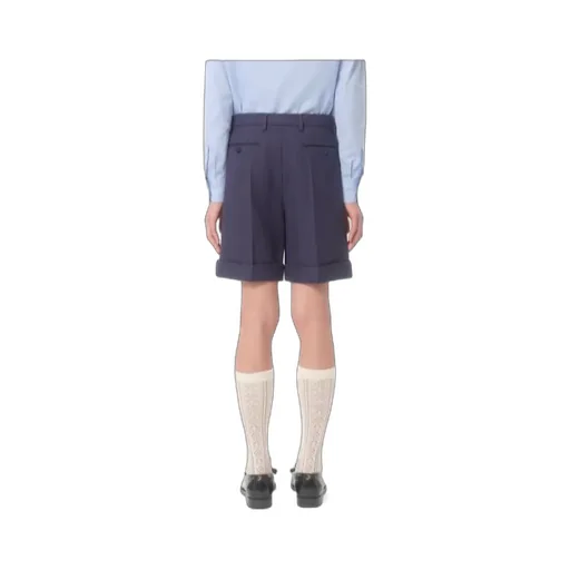 Cuffed Wool Bermuda Shorts