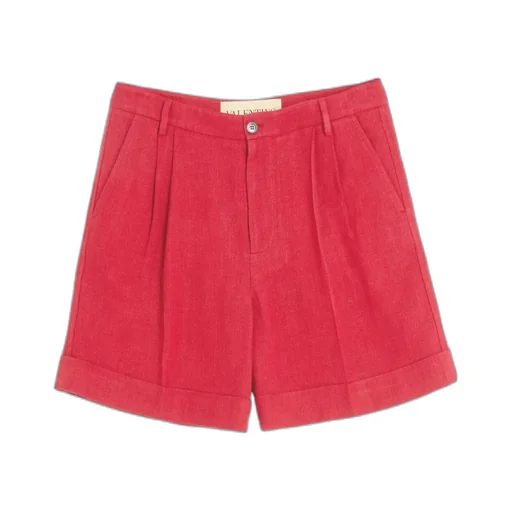 Cuffed Linen Bermuda Shorts