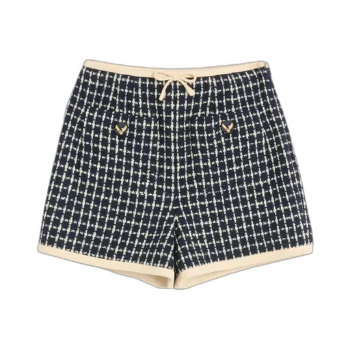 Bow Detailed Checked Shorts